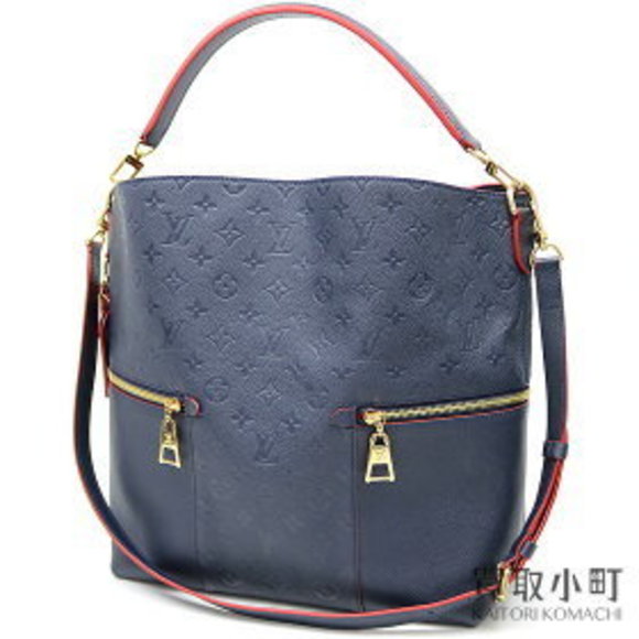 Louis Vuitton MELIE Empreinte Marine Rouge Blue Hobo Tote Bag Blue - Picture 1 of 1